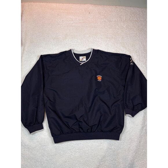 Cutter & Buck Navy Pullover Sweatshirt L/G Polyester V-Neck Embroidered Sonnenal - Picture 2 of 16